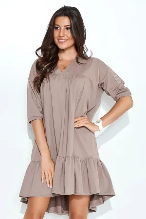 Draped Heart Neck Oversized Dress