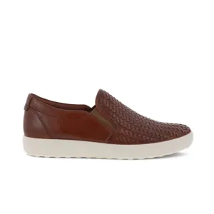 Ecco Women's Soft 7 Woven Slip-On - Cognac