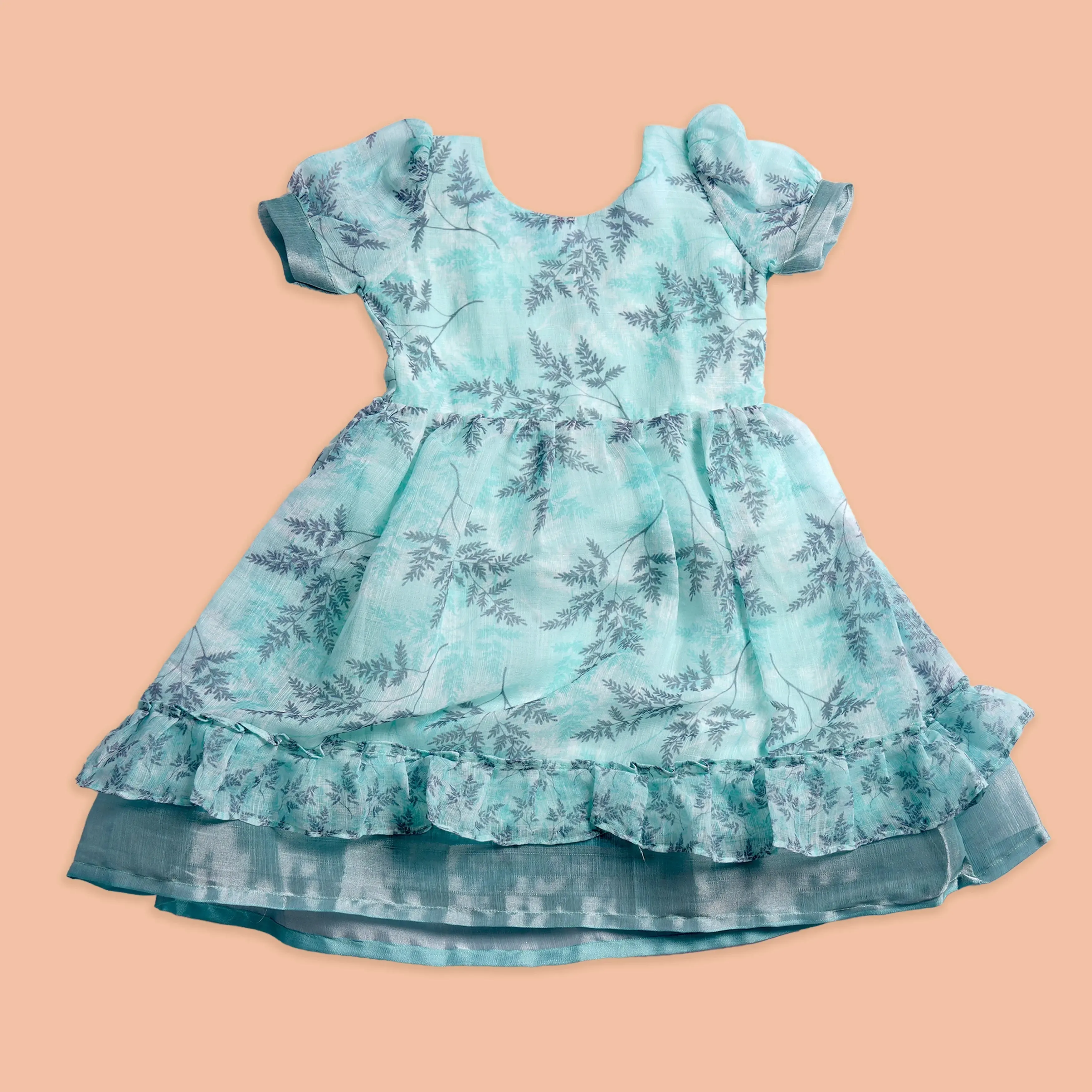 Elegant Aqua Party Frock for Girls