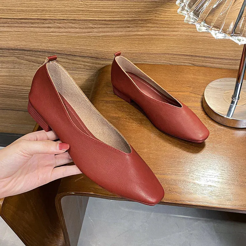 Elise | Square-Toe Low Heeled Flats