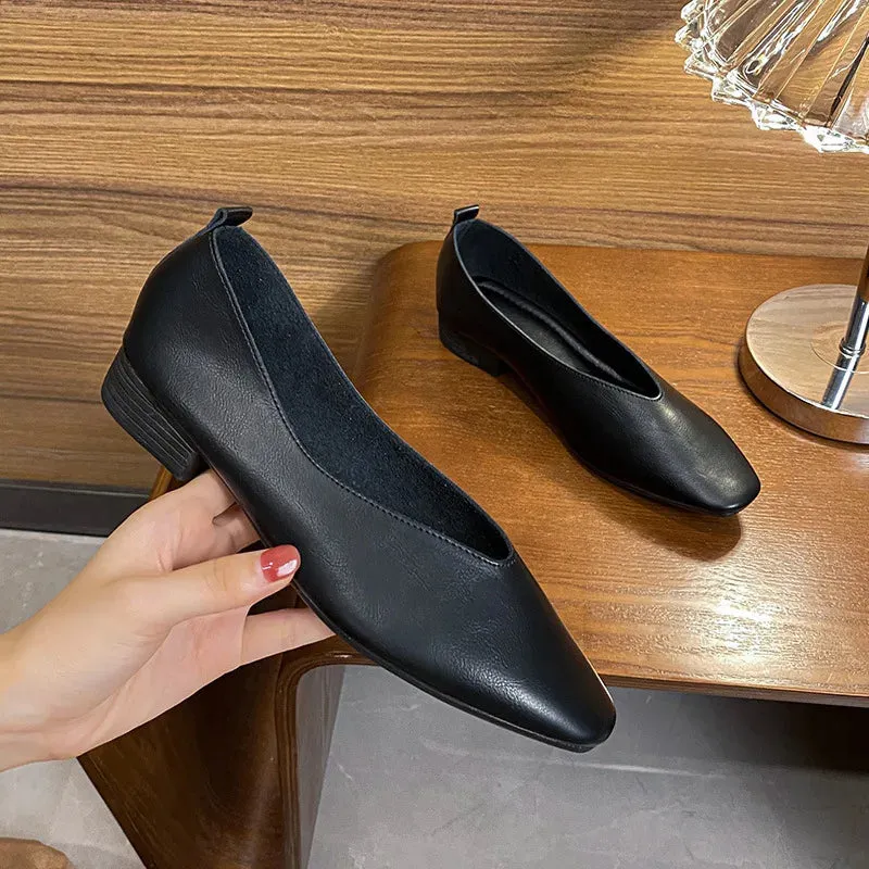 Elise | Square-Toe Low Heeled Flats