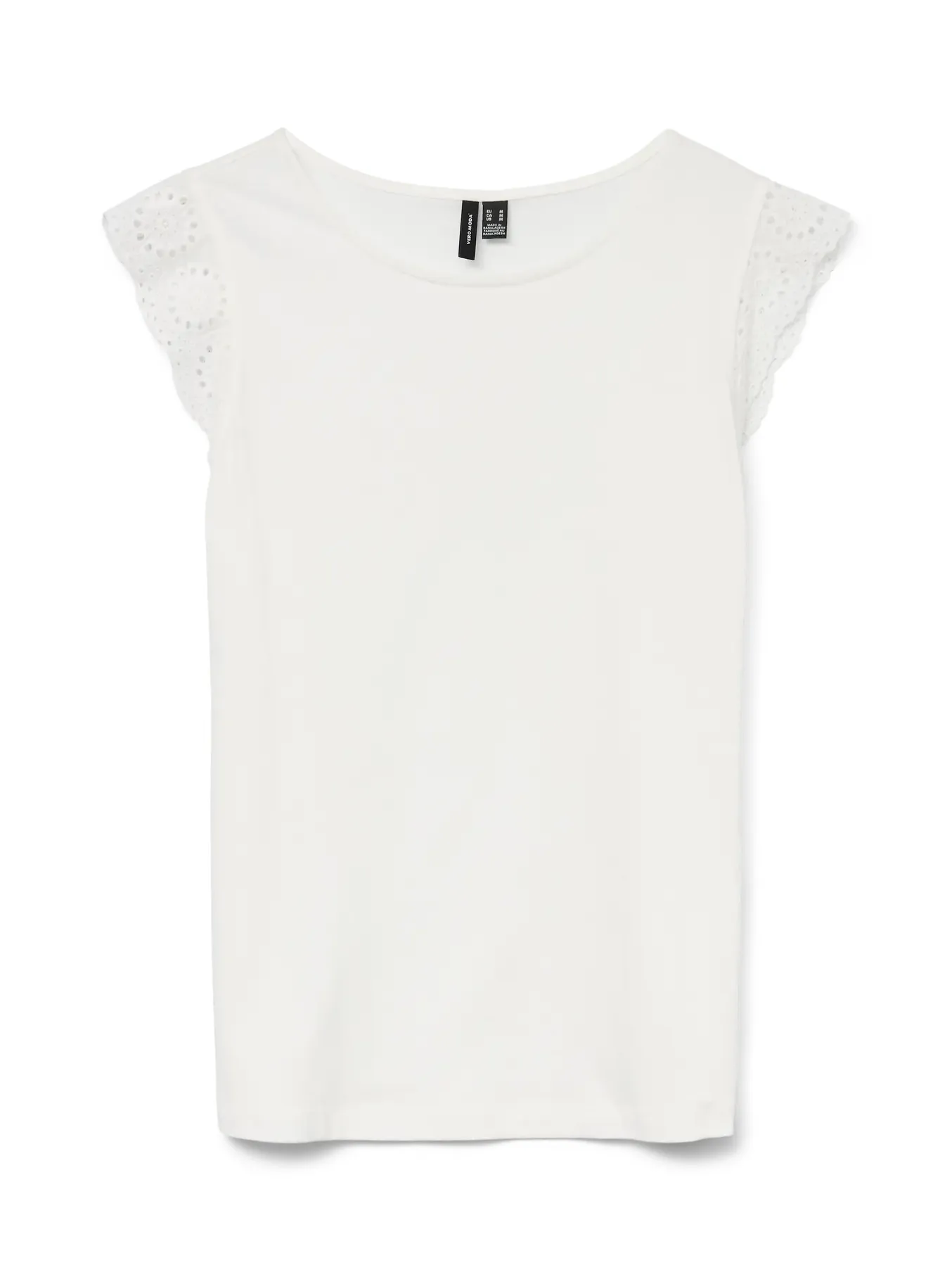 Emily Snow White Broderie Anglaise Cap Sleeve T Shirt