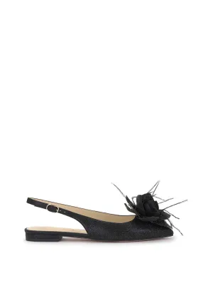 Evito Sling Back Ballet Flat in Black