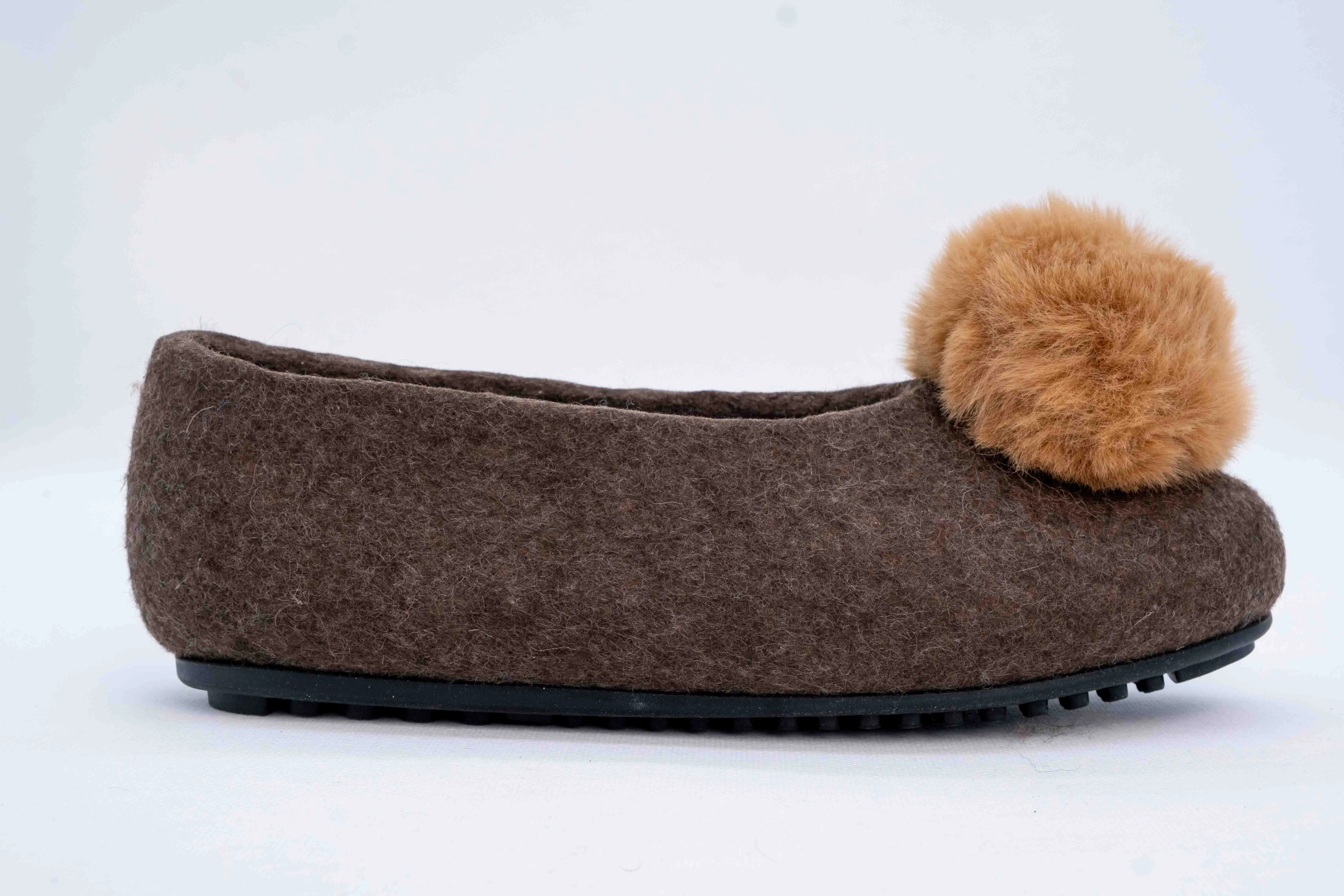 Felt Loafers for Women with  Pom Pom