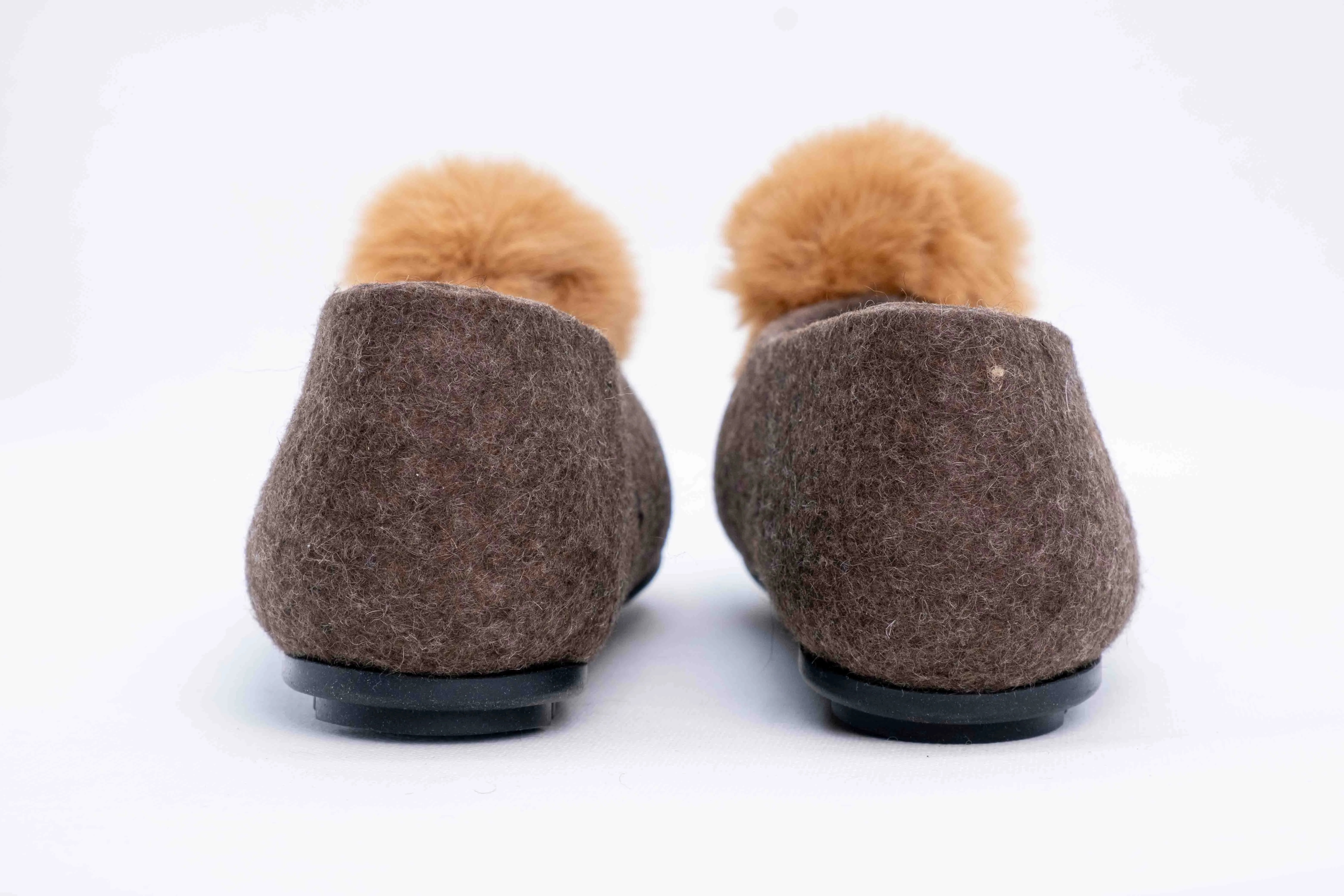 Felt Loafers for Women with  Pom Pom