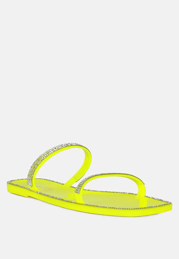 Fenta Diamante Detail Jelly Flats By Ruw
