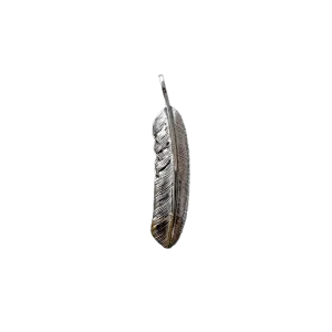 First Arrow's Large Quarter 18k Gold Feather Pendant