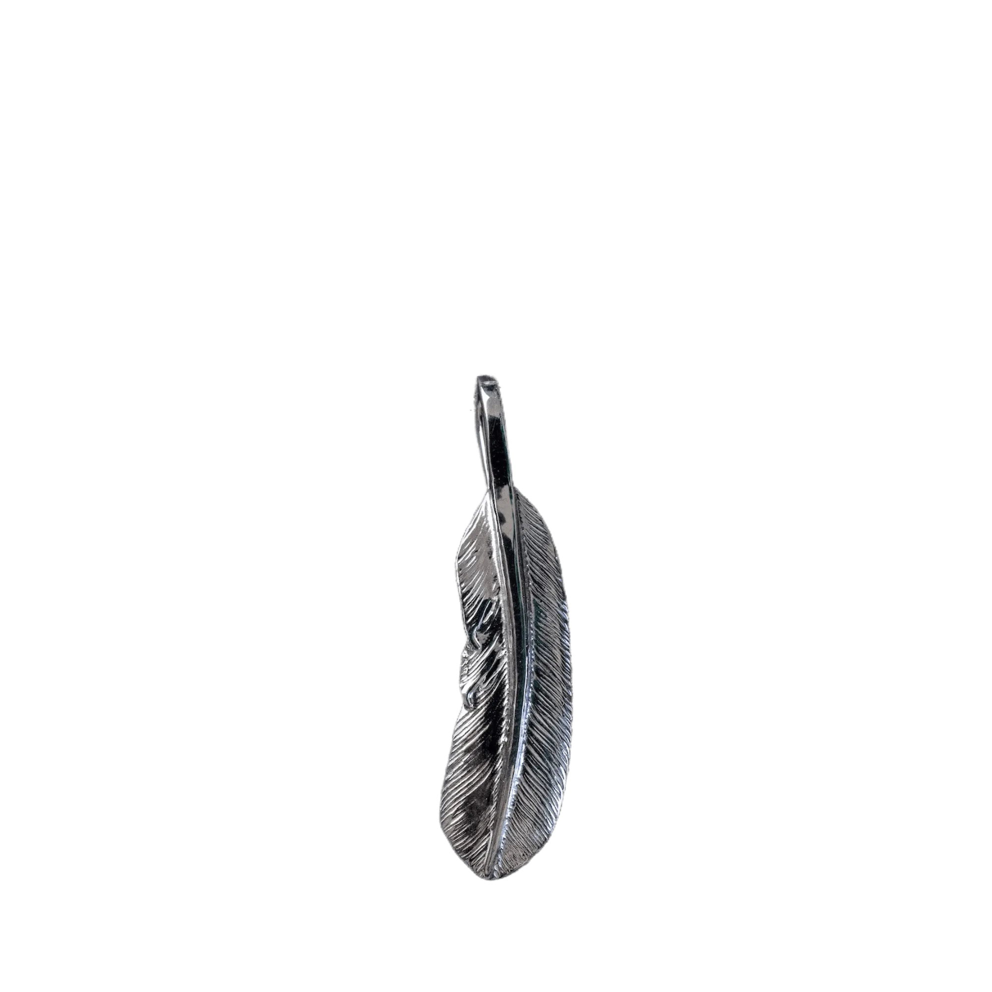 First-Arrow's Small Feather Silver Pendant