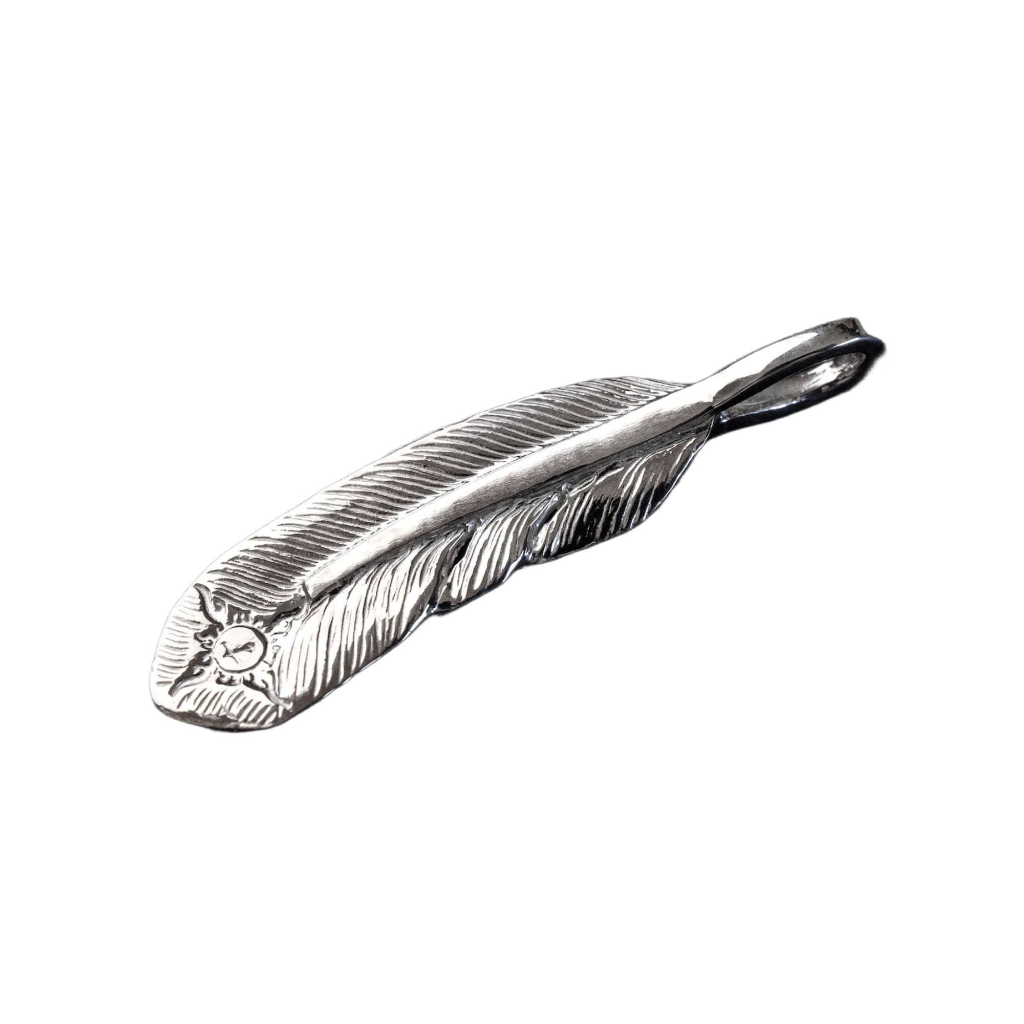 First-Arrow's Small Feather Silver Pendant