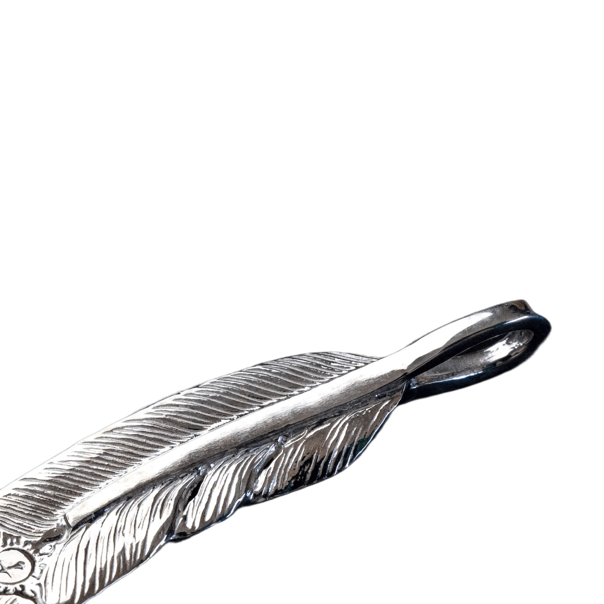 First-Arrow's Small Feather Silver Pendant