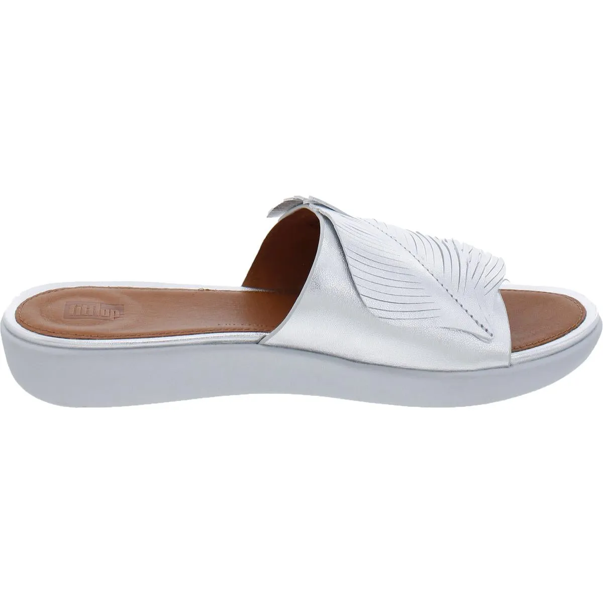 Fitflop Womens Sola Feather Slide Leather Slip On Slide Sandals