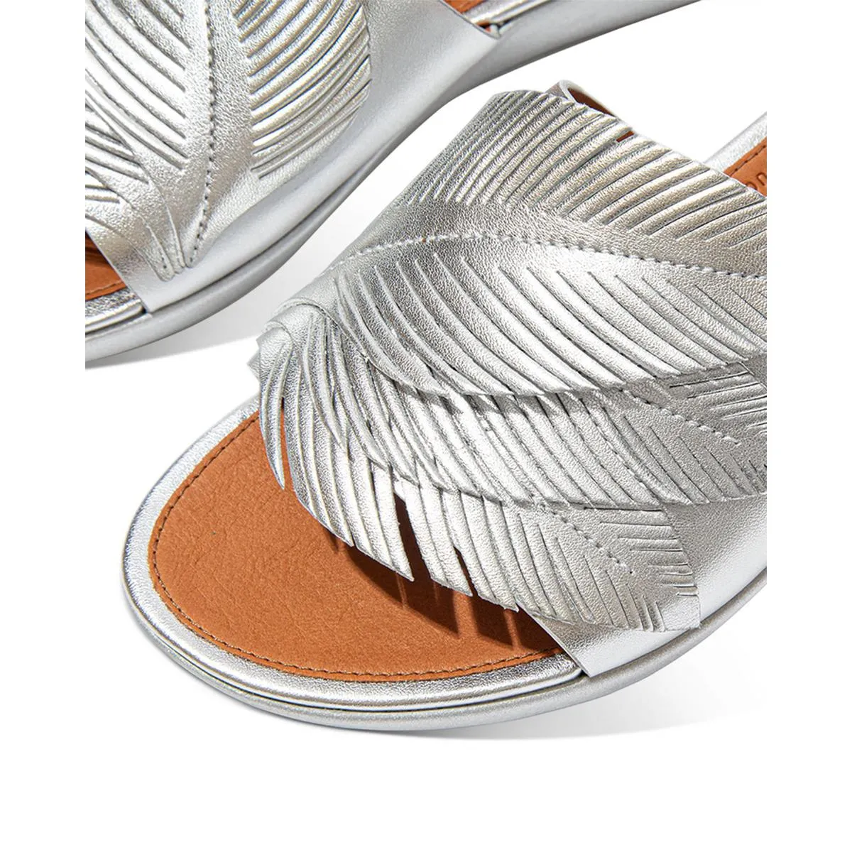 Fitflop Womens Sola Feather Slide Leather Slip On Slide Sandals
