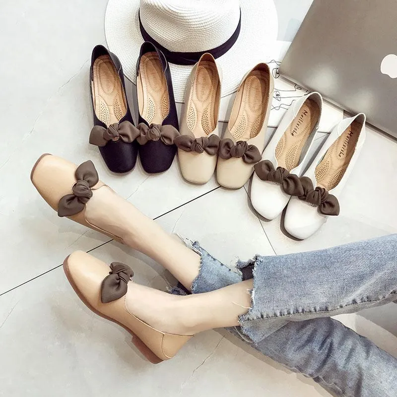 Floppy Bow Cushion Sole Ballet Flats