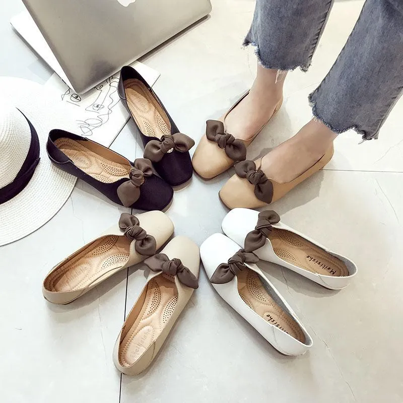 Floppy Bow Cushion Sole Ballet Flats