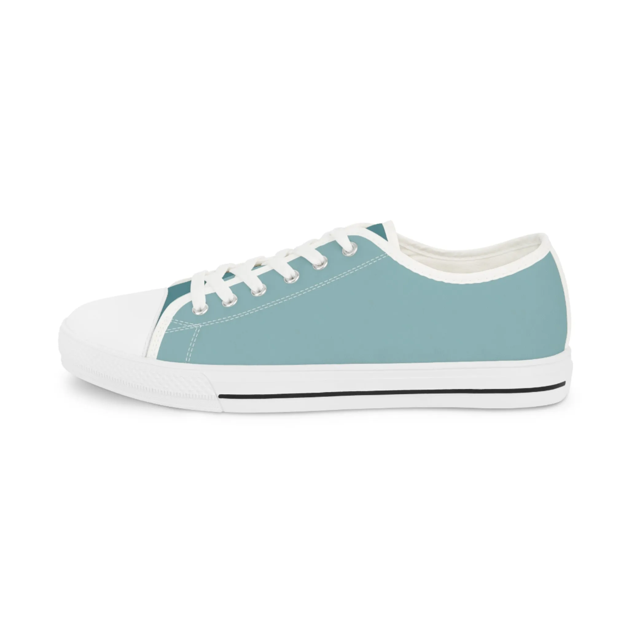 Glacial Ocean Men's Two-Tone Low Top Sneakers - Step into the Arctic - Where Glacial Cool Meets Oceanic Depth!
