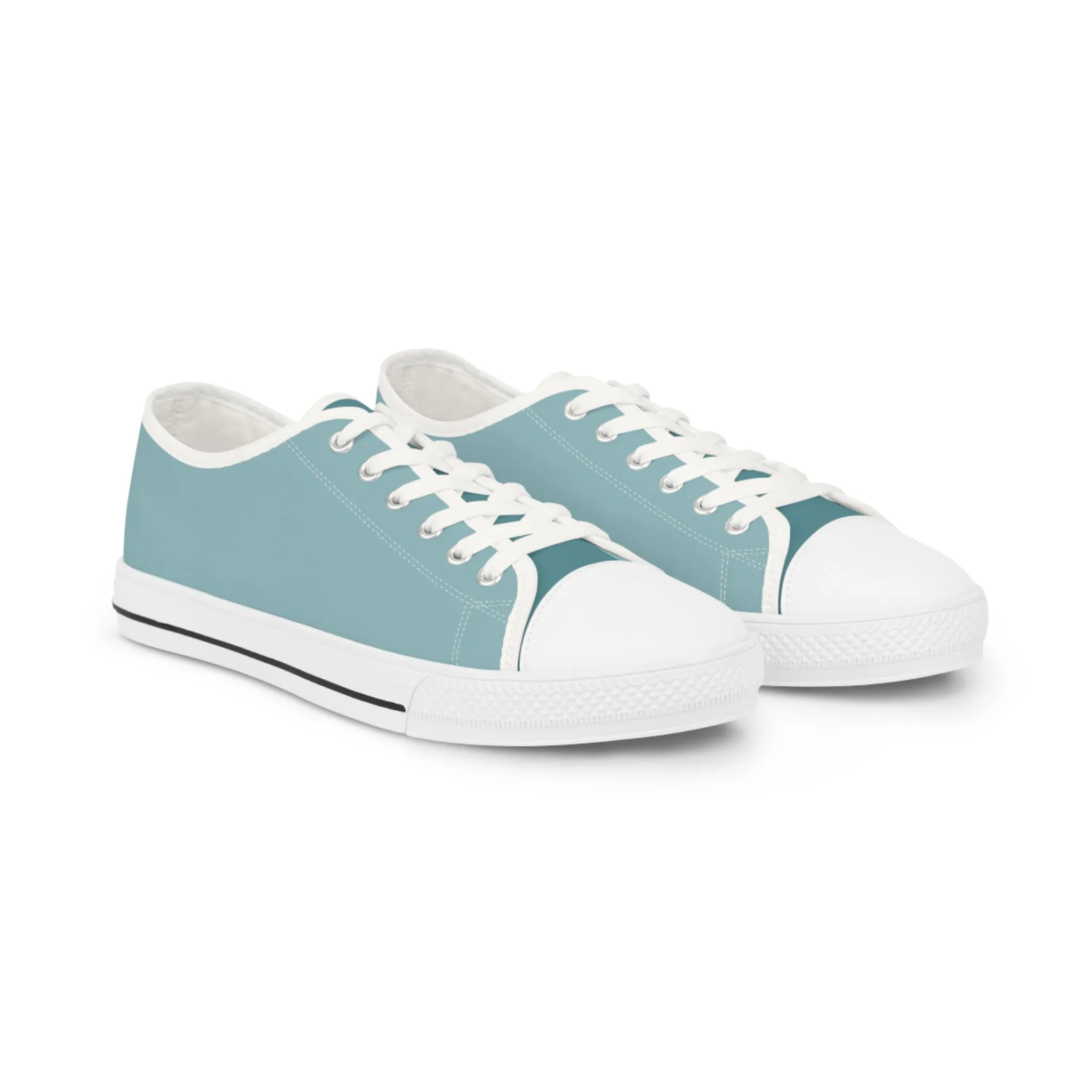 Glacial Ocean Men's Two-Tone Low Top Sneakers - Step into the Arctic - Where Glacial Cool Meets Oceanic Depth!