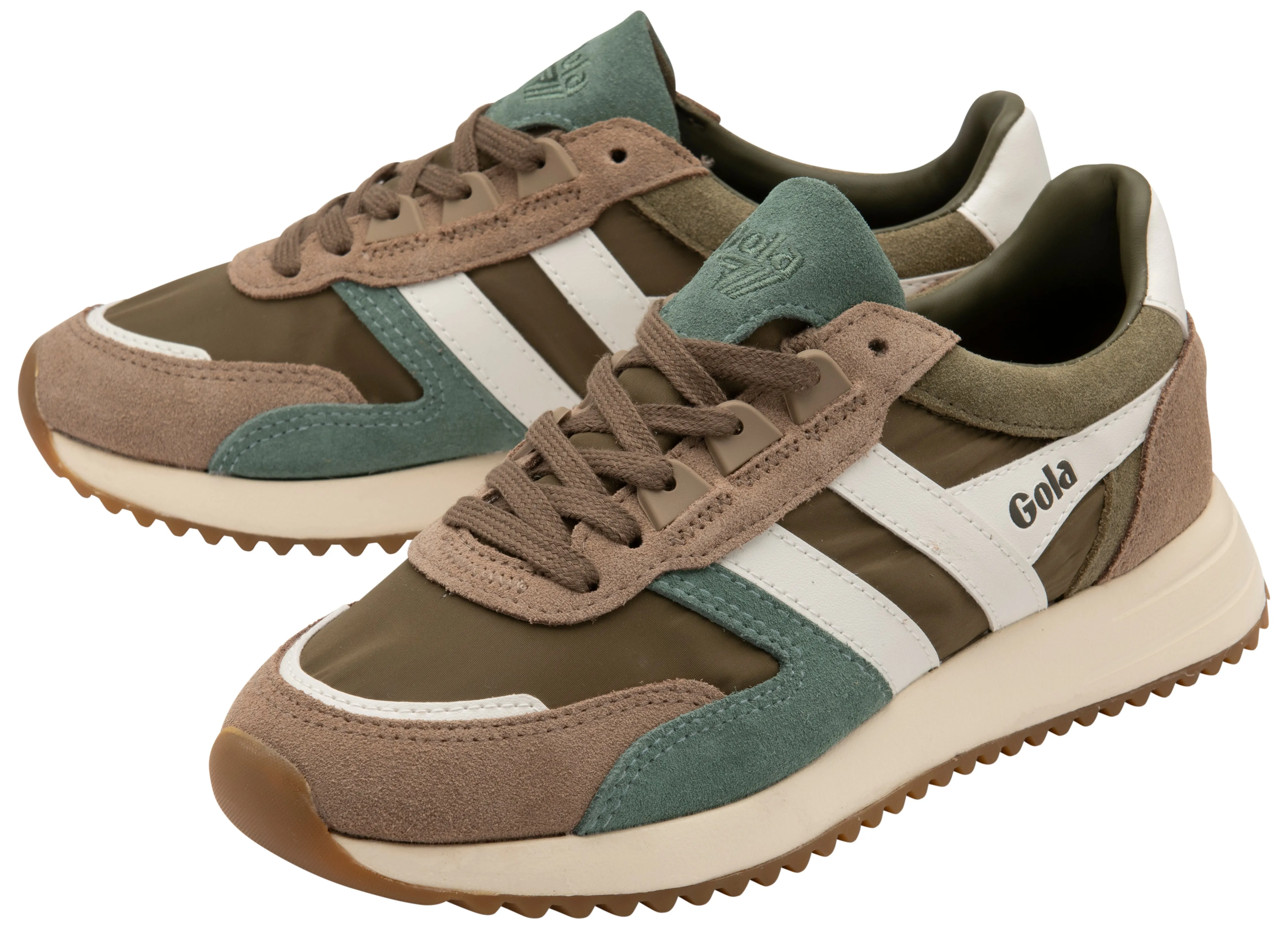Gola Women's Trainers | Chicago | Khaki, Cappunccino & White