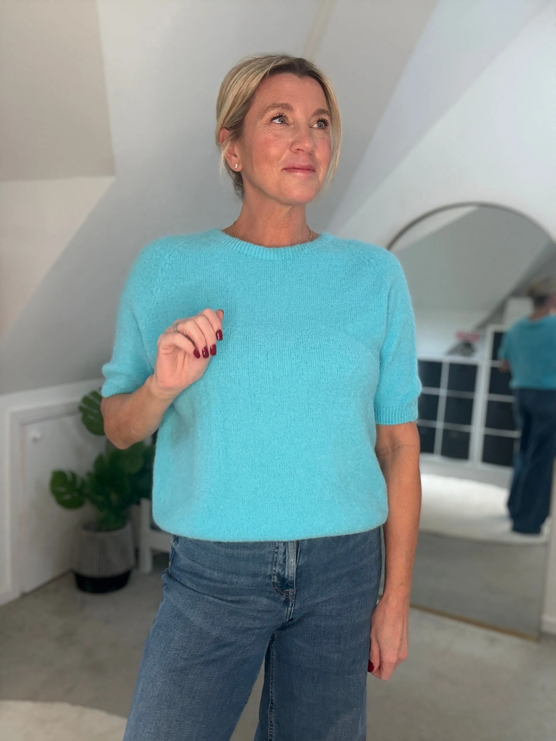 Green Fluffy S/S Jumper