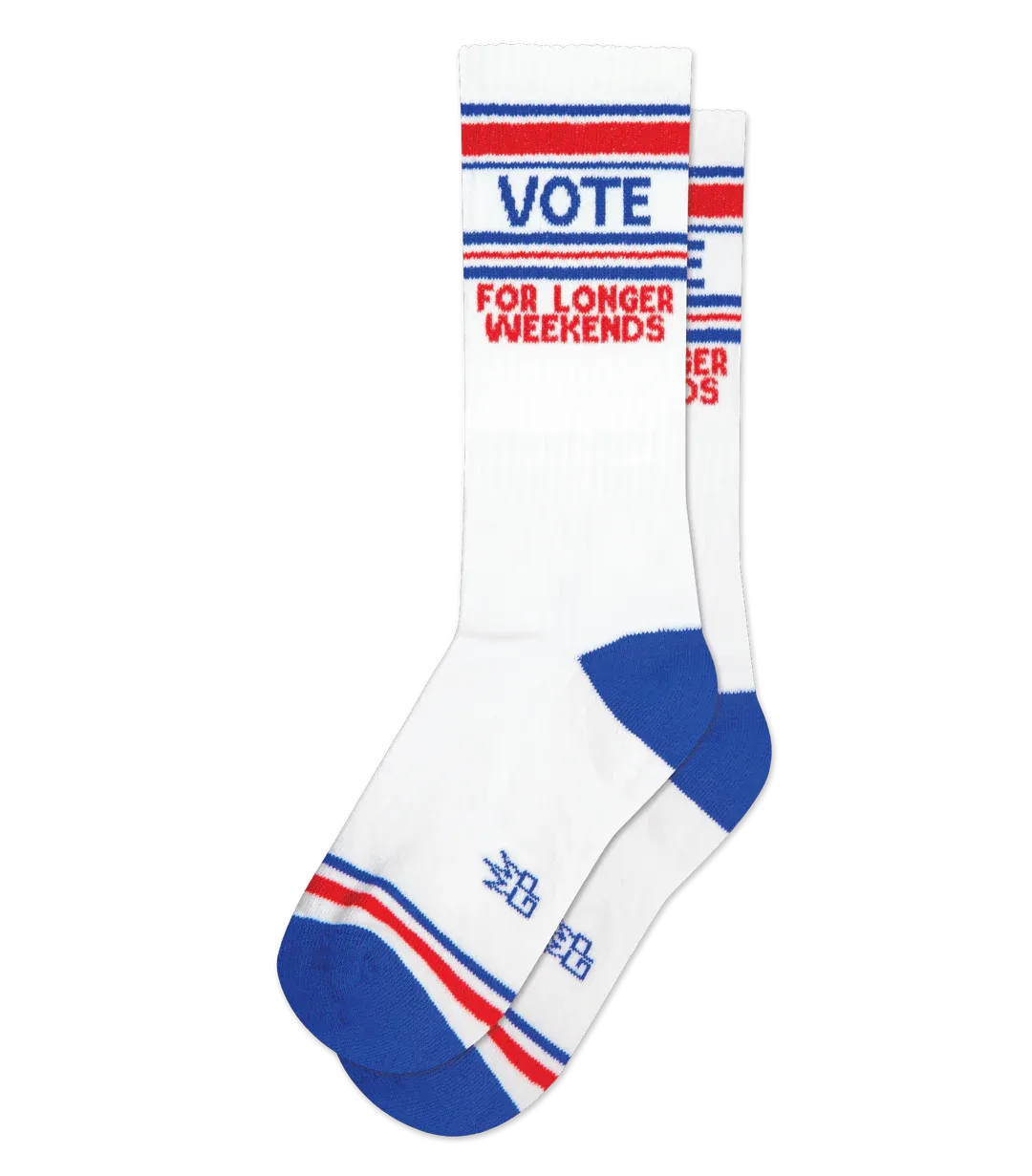 Gumball Poodle Socks: Vote… For Longer Weekends