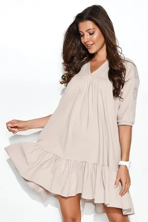 Heart-Neck Oversized Knit Dress