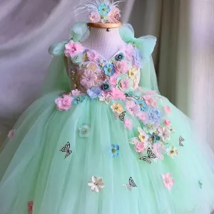 High-end customized  Flower baby Dress for TUTU dress embroidery girl princess dress