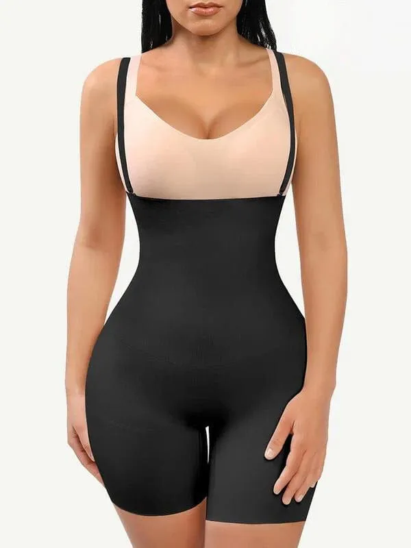 High Waist Tummy Control Shapewear Shorts with Adjustable Straps