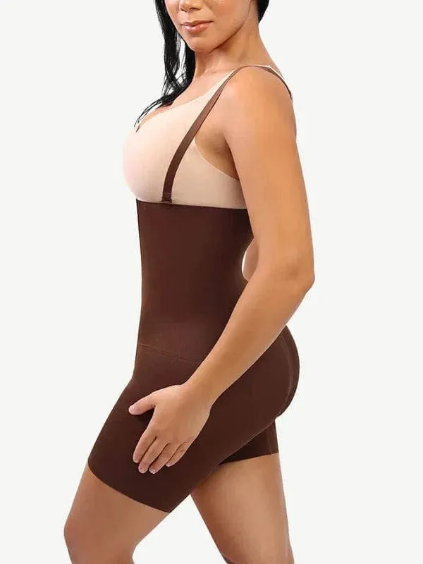 High Waist Tummy Control Shapewear Shorts with Adjustable Straps