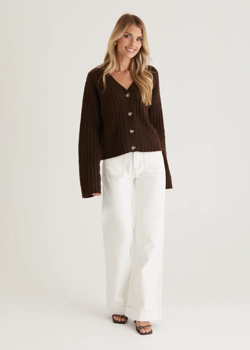 Hustle Cardigan - Chocolate