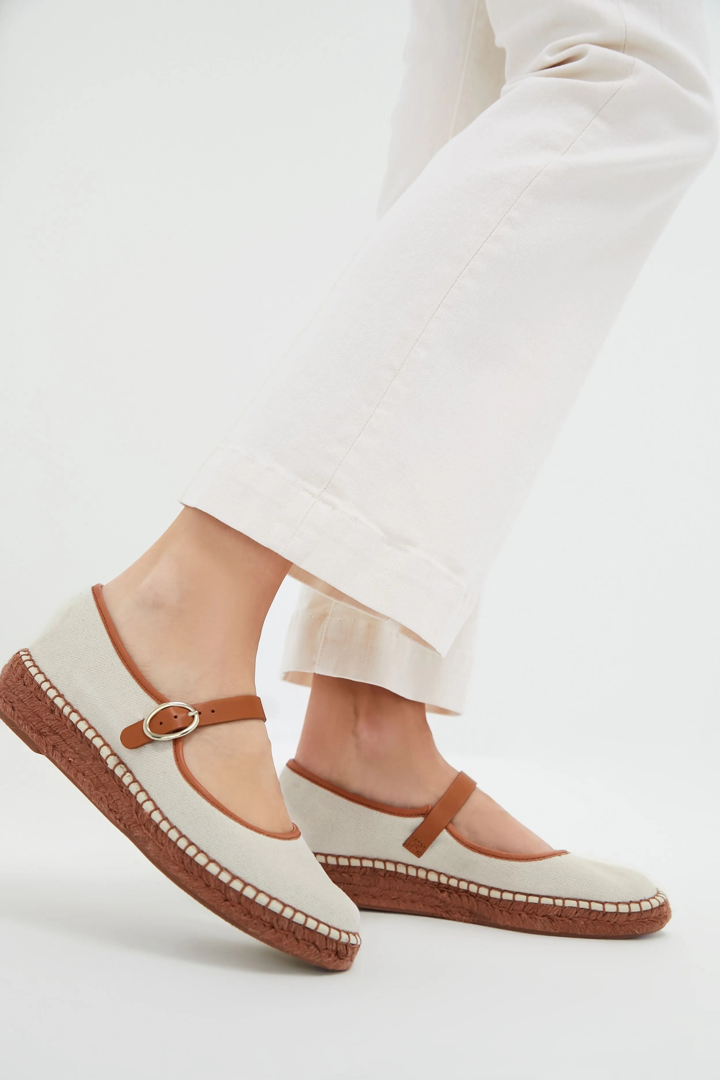 Ivory Canvas Jamie Espadrille Flats