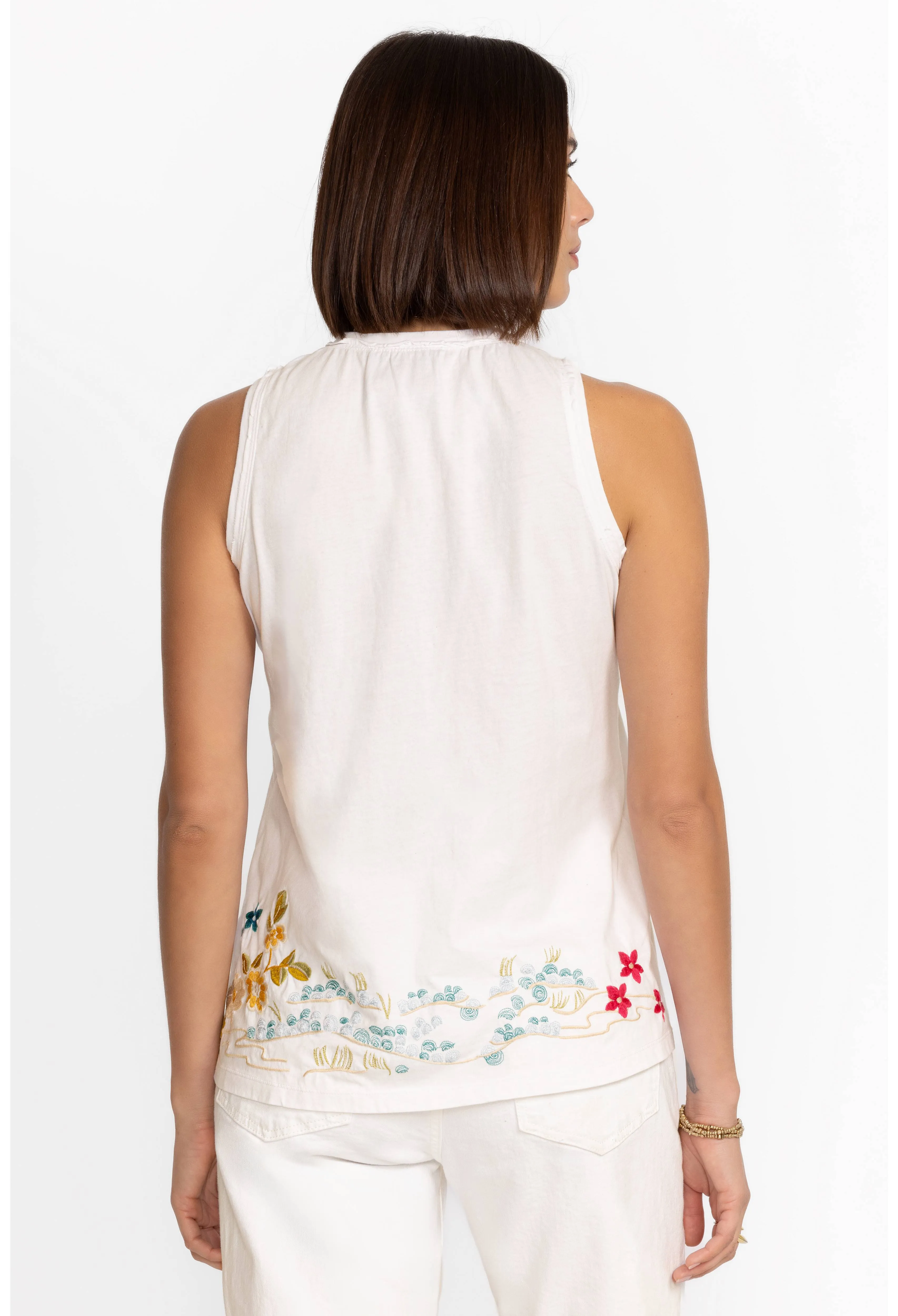 Johnny Was Celina Raw Edge V-Neck Tank