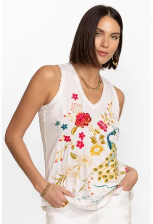 Johnny Was Celina Raw Edge V-Neck Tank
