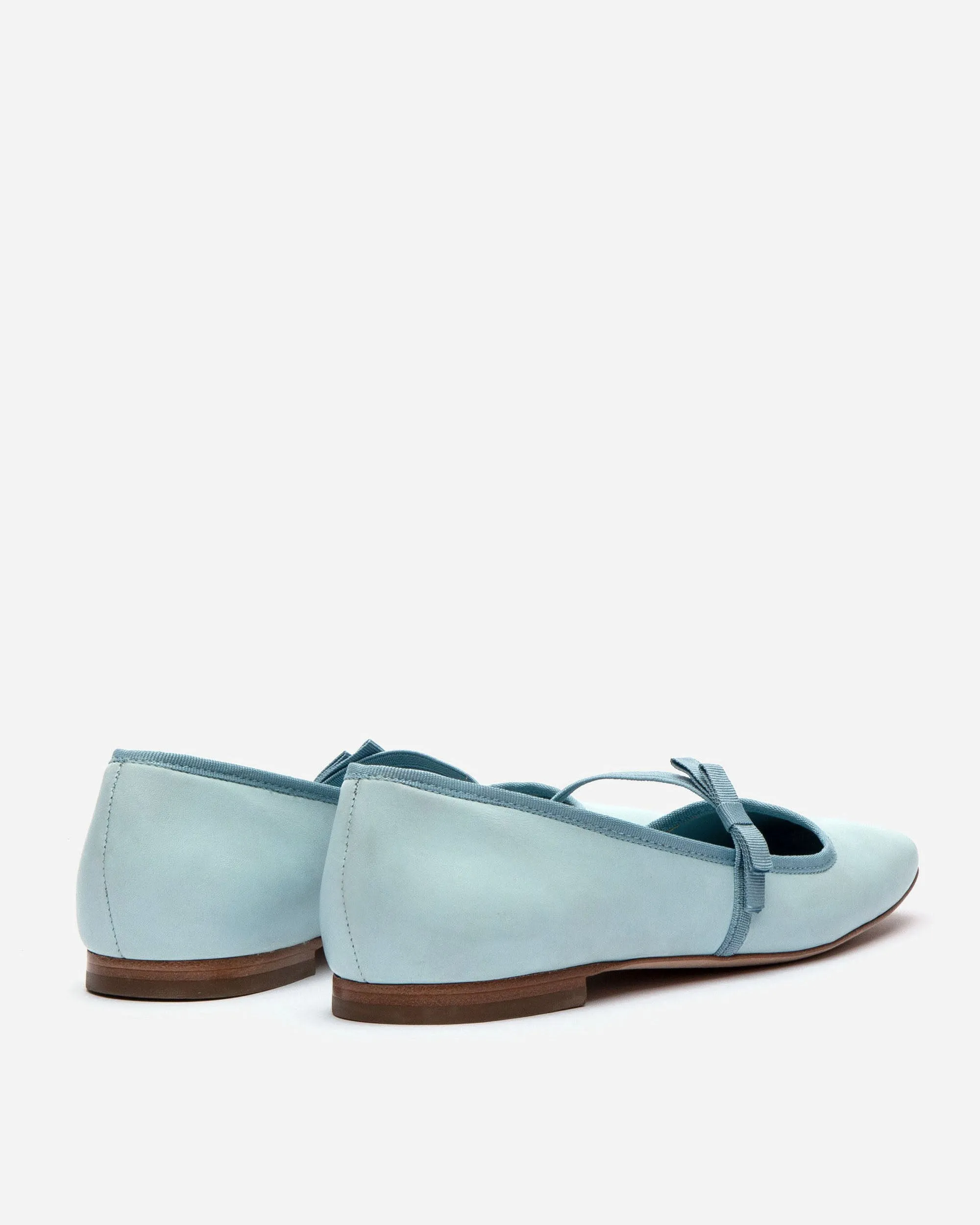 Jude Mary Jane Flat - Leather Light Blue