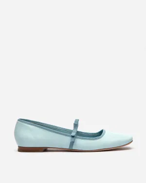 Jude Mary Jane Flat - Leather Light Blue