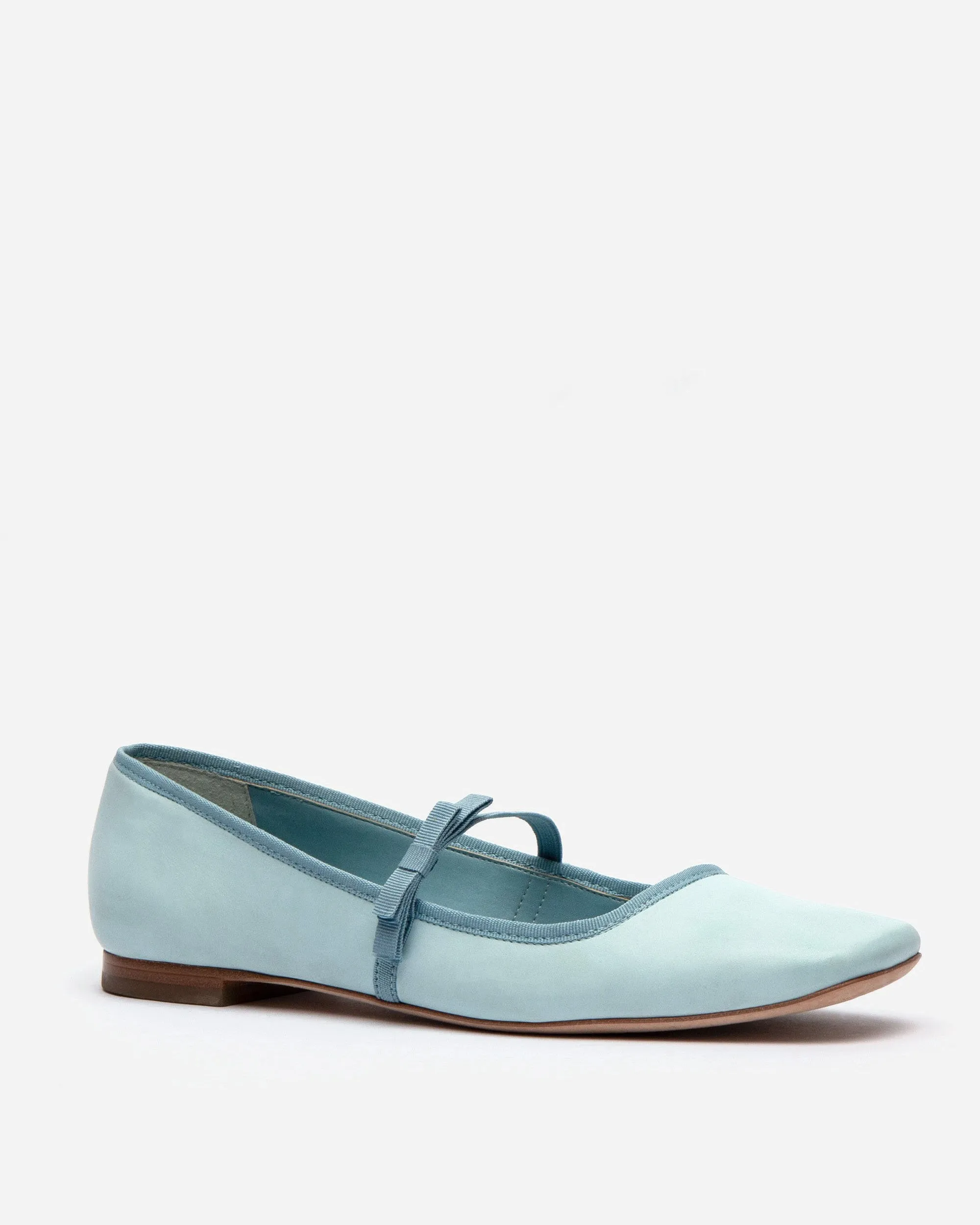 Jude Mary Jane Flat - Leather Light Blue