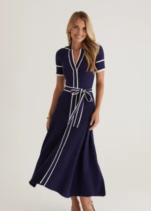 Jules Knit Midi Dress - Navy