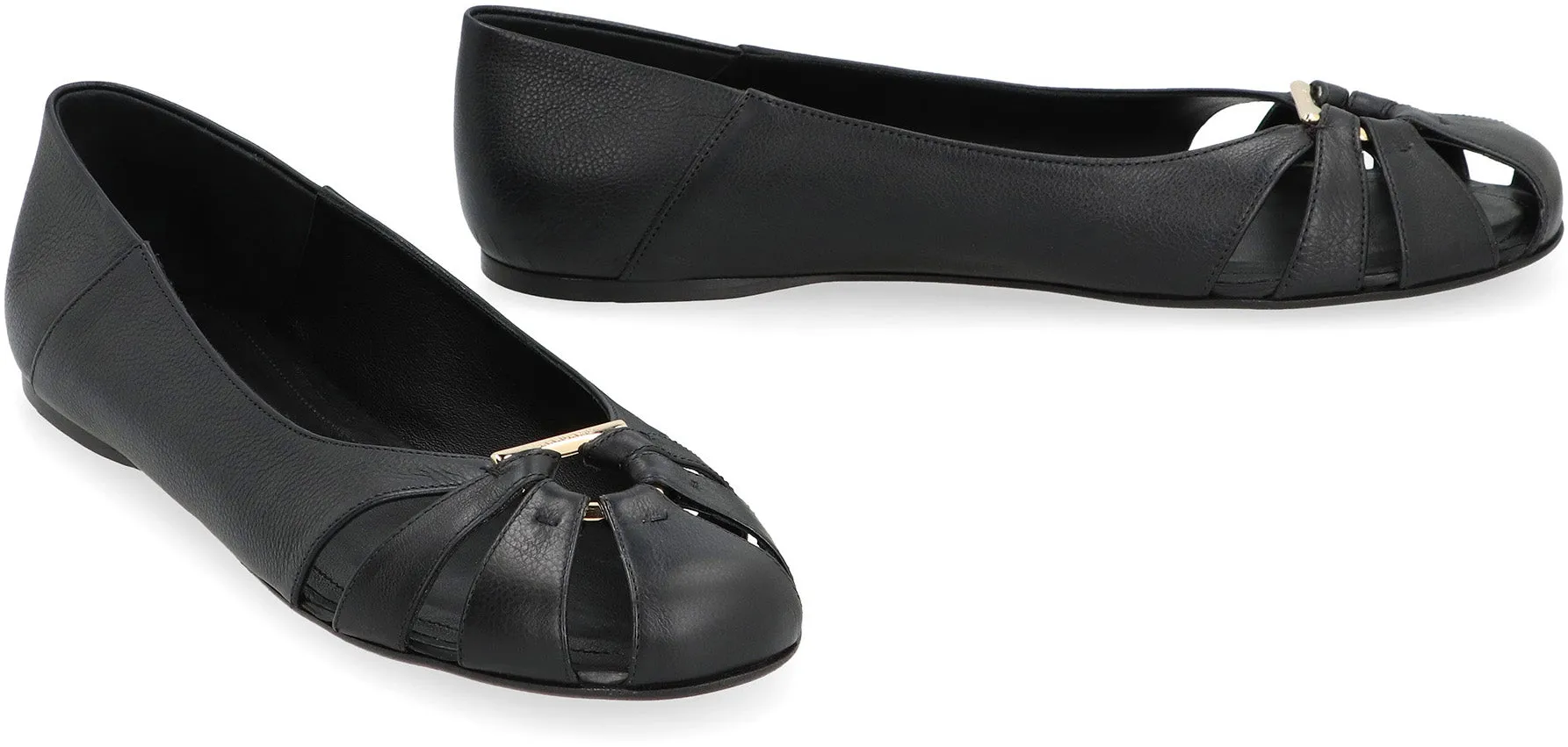 Leather ballet flats