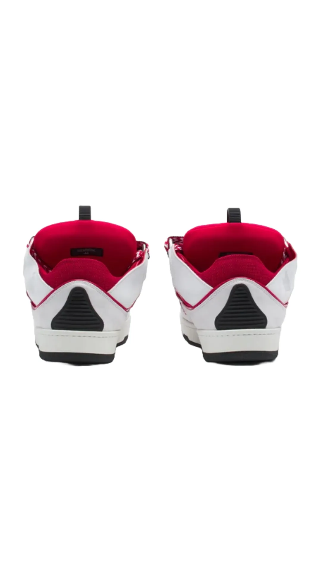 LEATHER CURB SNEAKERS (WHITE/RED)