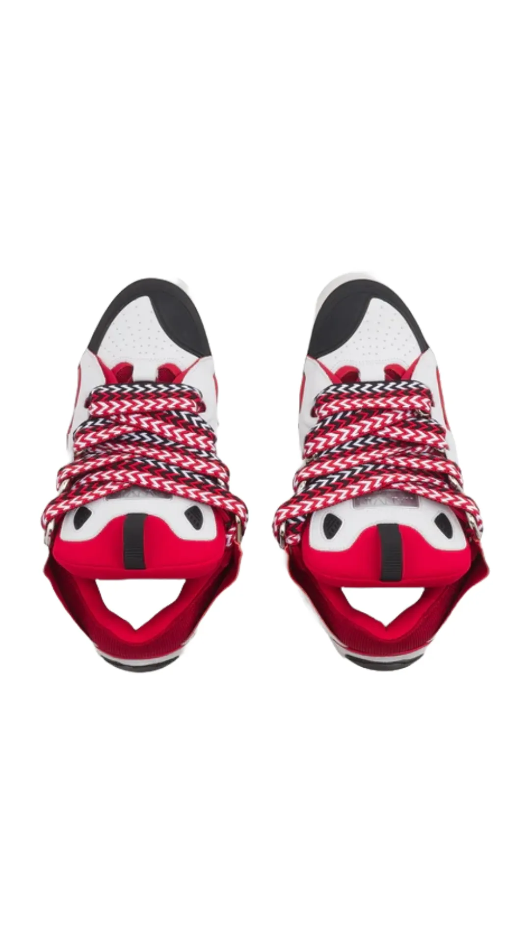 LEATHER CURB SNEAKERS (WHITE/RED)