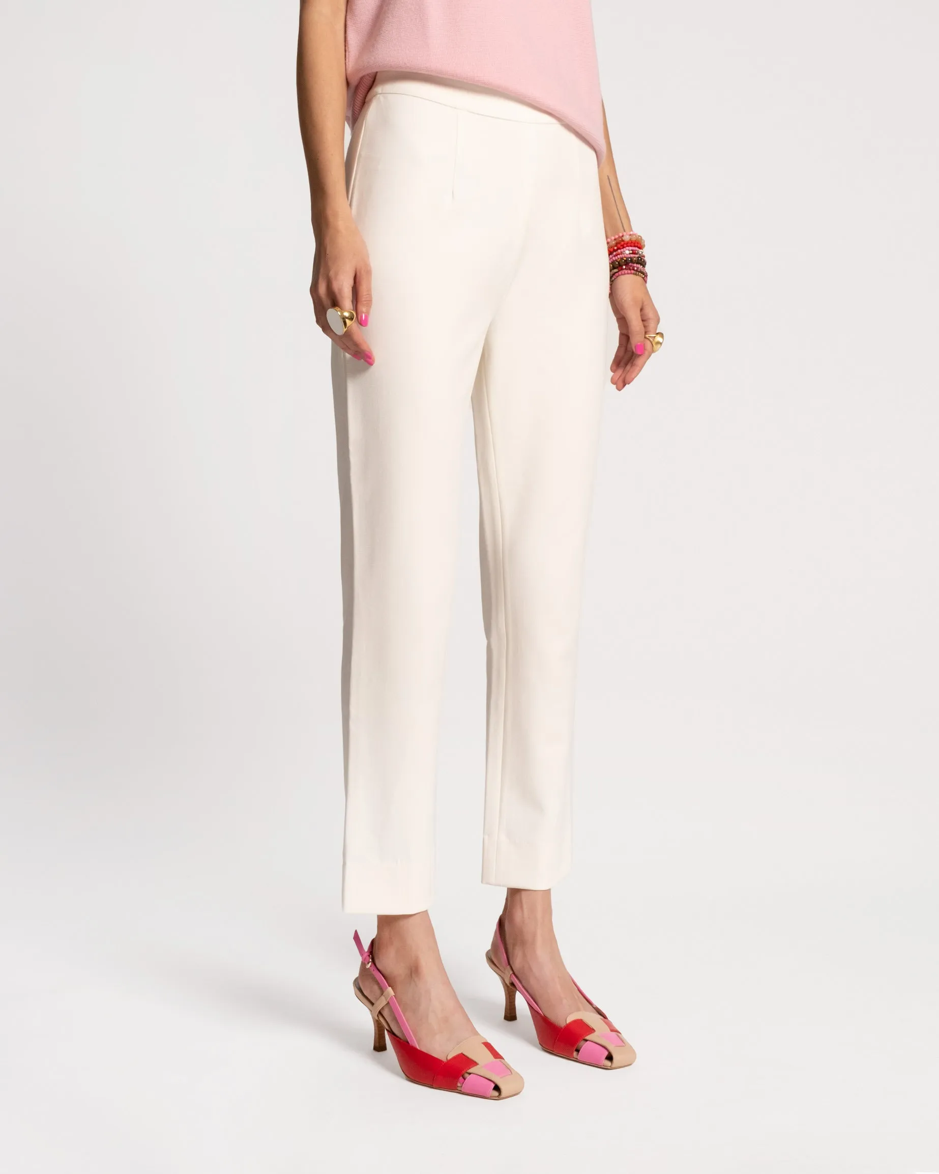 Lucy Japanese Stretch Cigarette Pant - Oyster