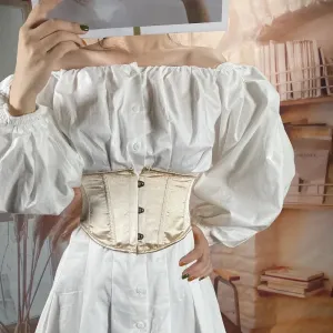 M Vintage Corset Belts for Women Waist Trainer Shaper Cummerbunds Satin Slimming Belt Shapewear Fashion Bustier Girdles Fajas