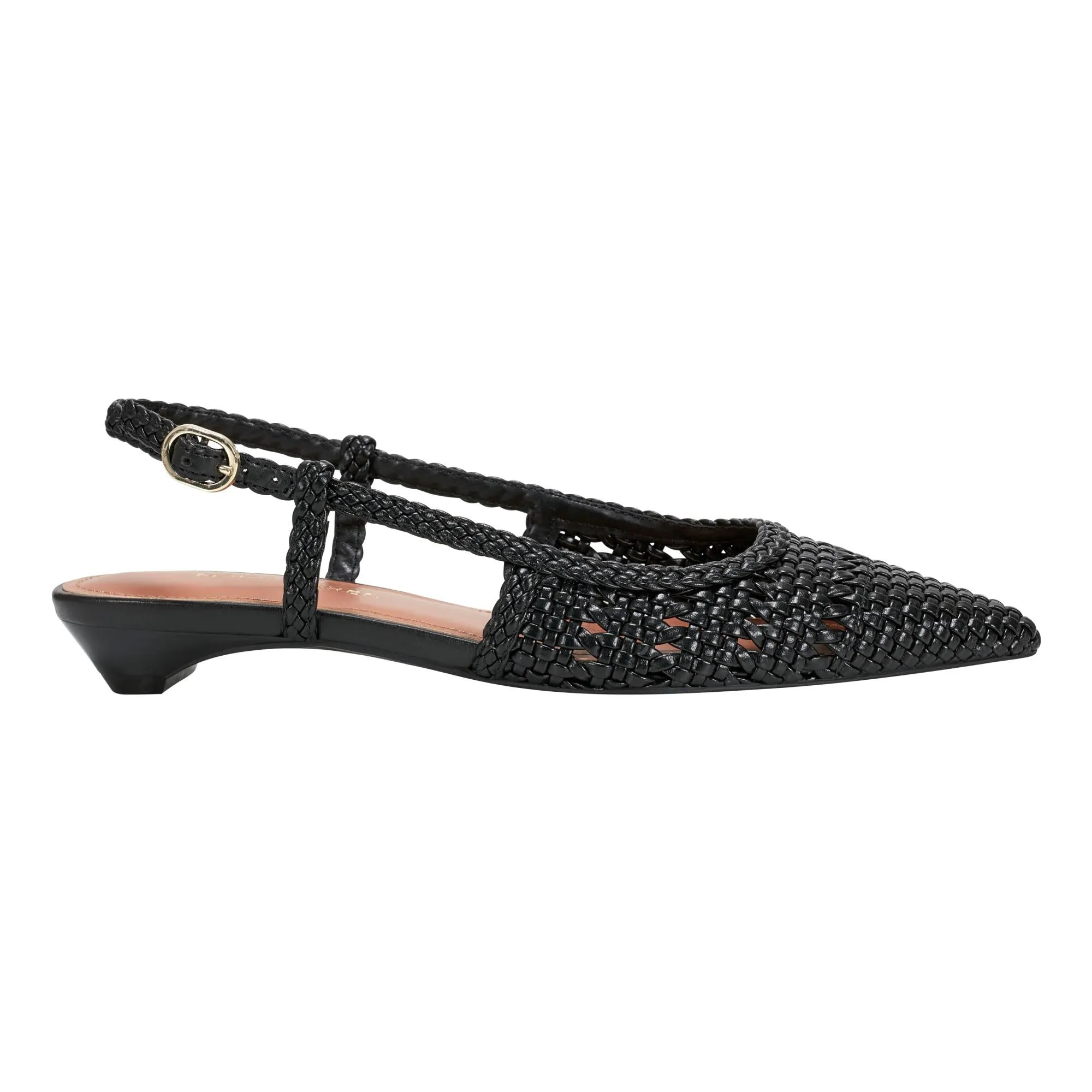 Marc Fisher Women's Kelysa Black/Ft Woven Fez Nappa Pt M