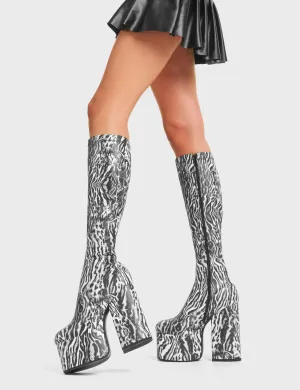 Messenger Platform Knee High Boots