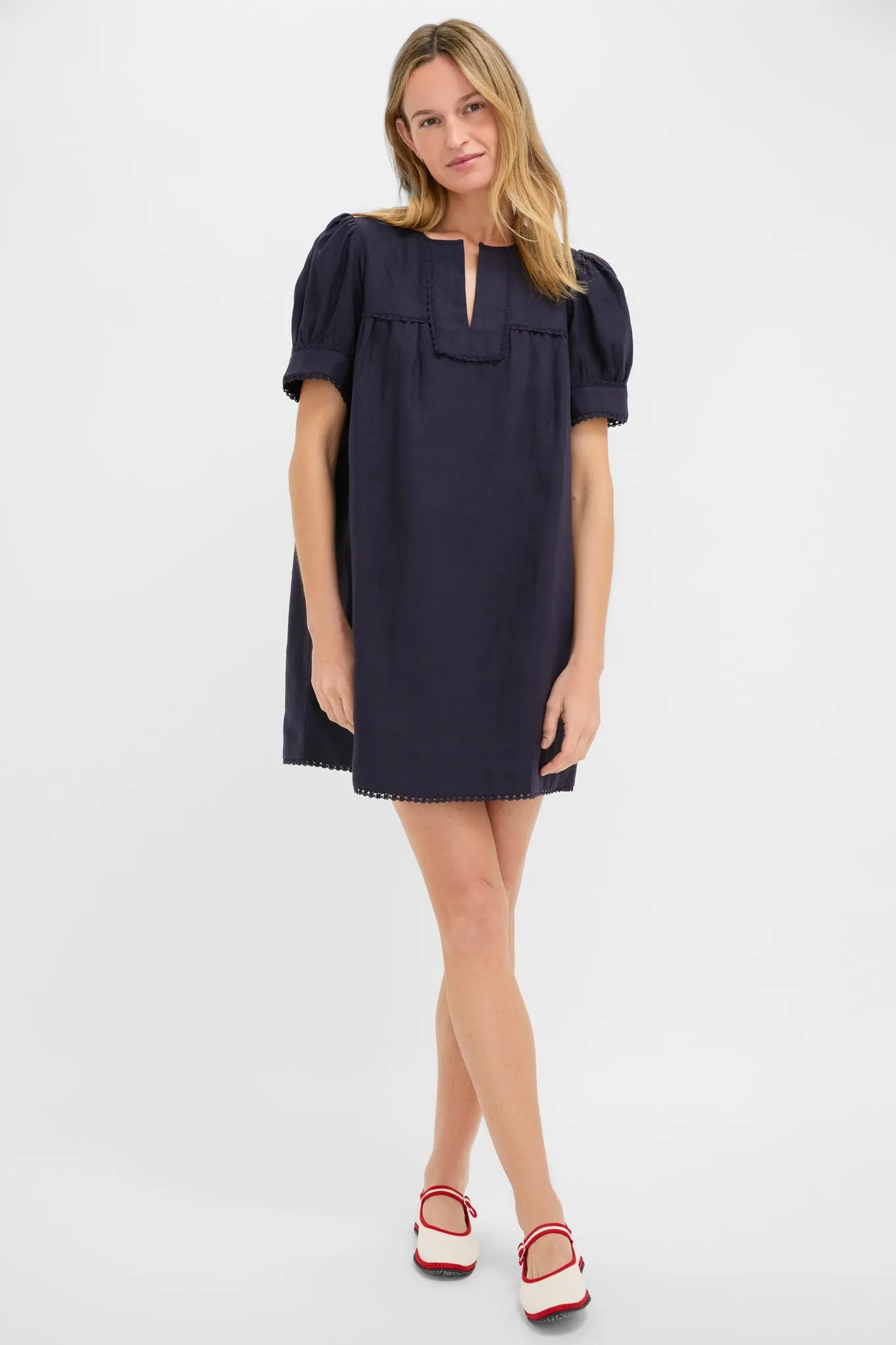 Navy Linen Bridget Dress