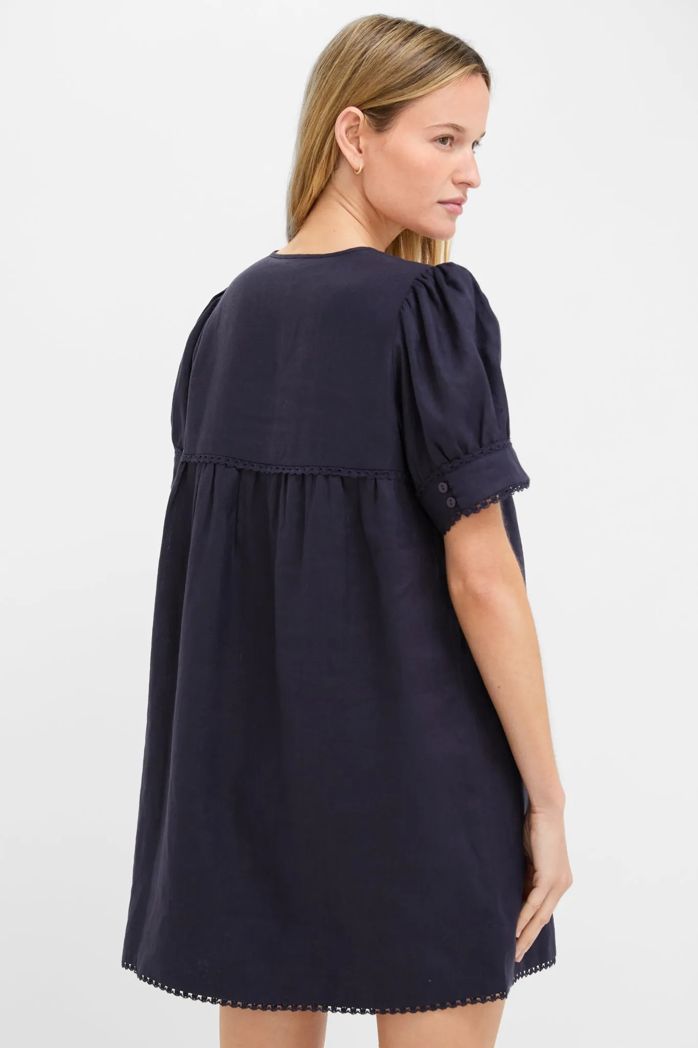 Navy Linen Bridget Dress