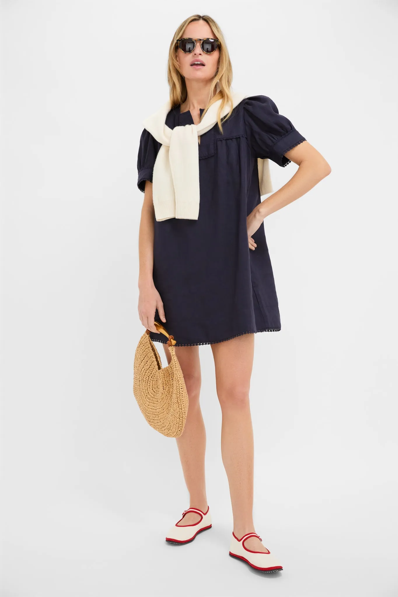 Navy Linen Bridget Dress