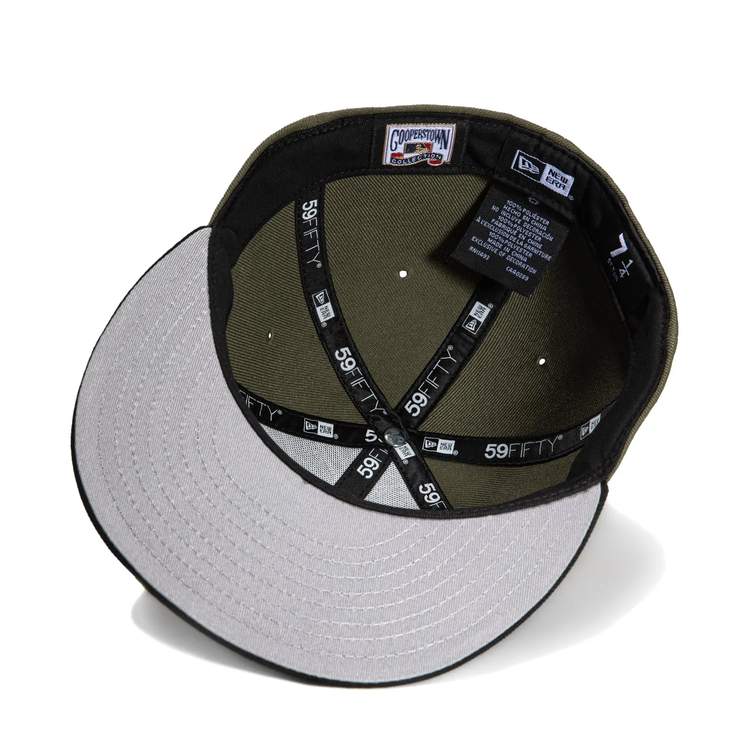 New Era 59Fifty Brooklyn Dodgers Jackie Robinson 50th Anniversary Patch Hat - Olive, Black