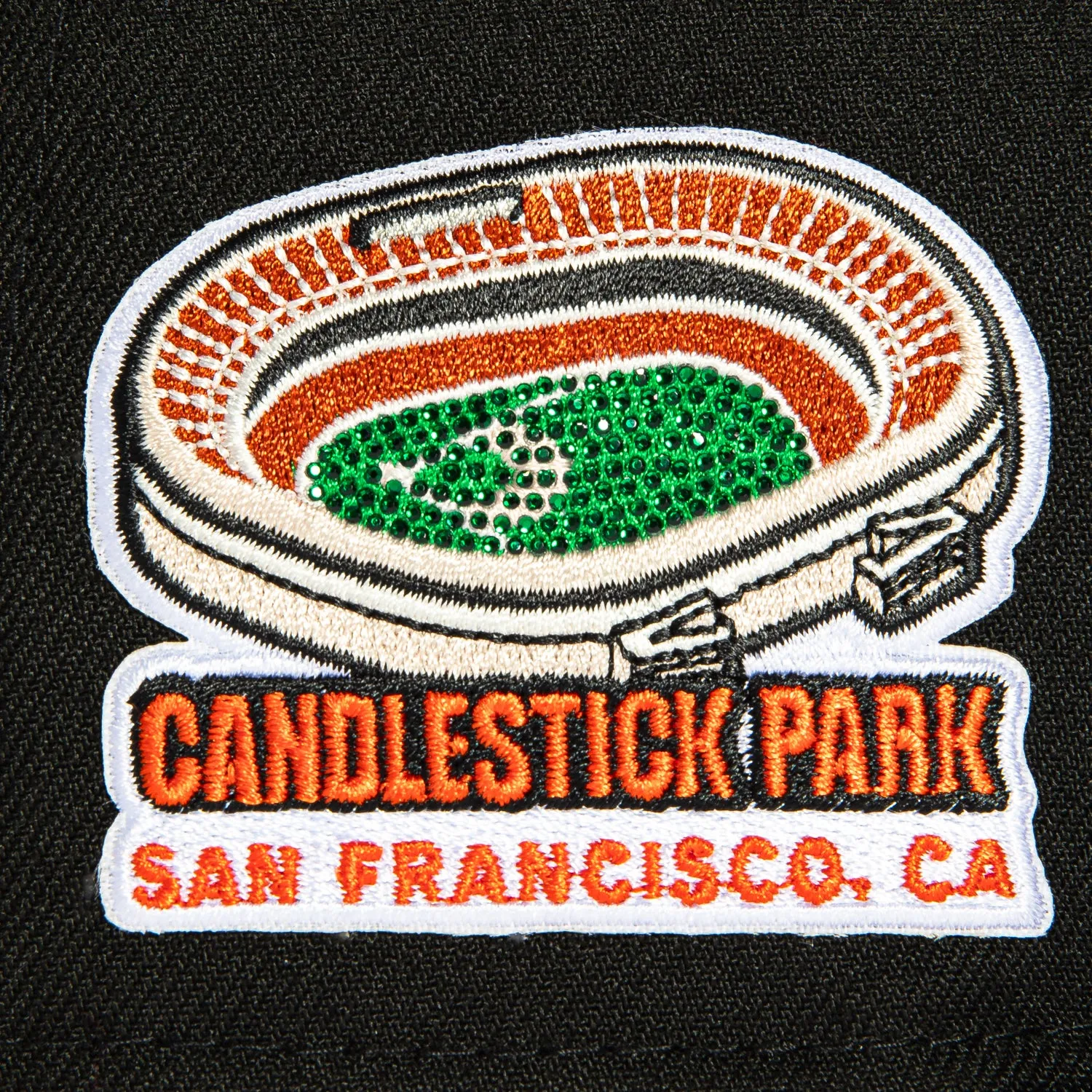 New Era 59Fifty Rhinestone San Francisco Giants Candlestick Park Patch Hat - Black