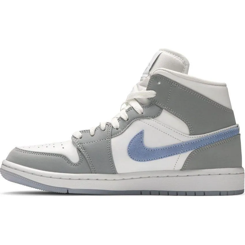 Nike Air Jordan 1 Mid 'Wolf Grey Aluminum' Wmns