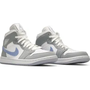 Nike Air Jordan 1 Mid 'Wolf Grey Aluminum' Wmns