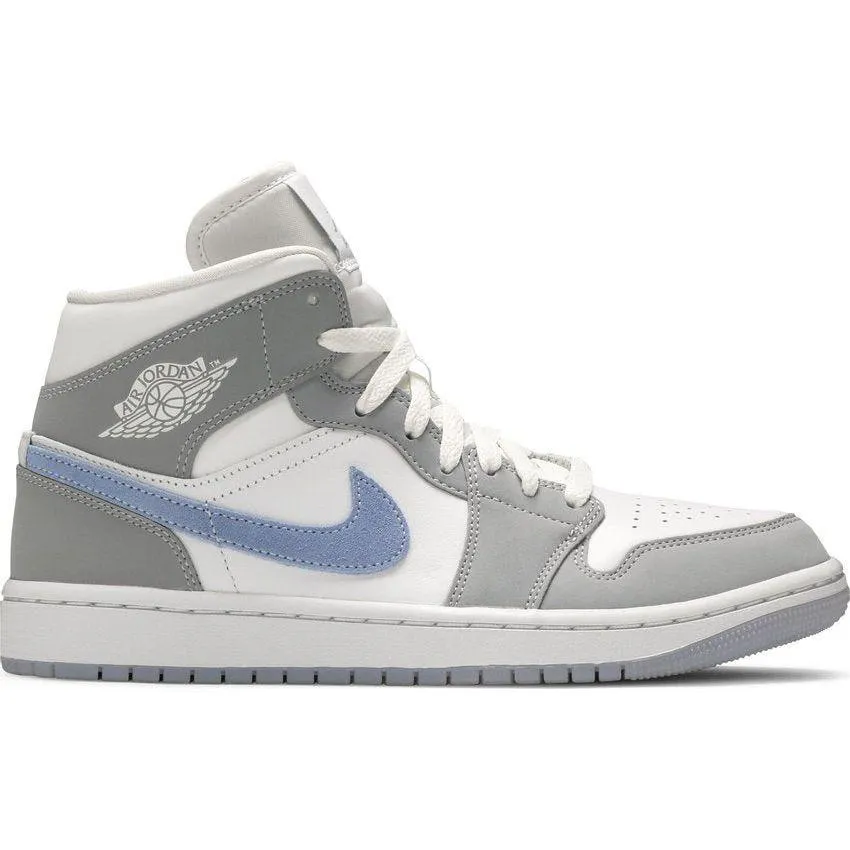 Nike Air Jordan 1 Mid 'Wolf Grey Aluminum' Wmns